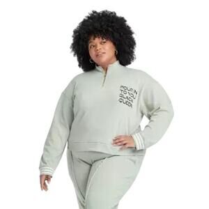 Legendary Rootz Mint Green Half-Zip Sweatshirt Black History‎ Month Theme 2XL